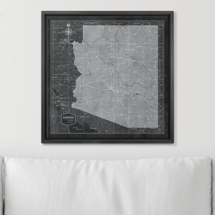 Push Pin Arizona Map (Pin Board) - Modern Slate CM Pin Board