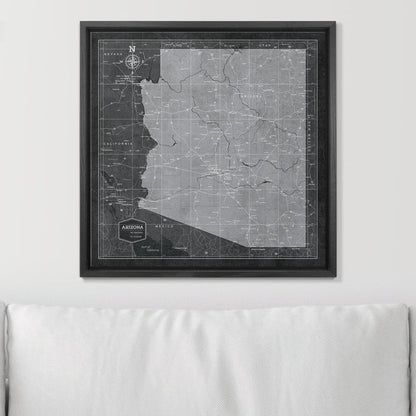 Push Pin Arizona Map (Pin Board) - Modern Slate CM Pin Board