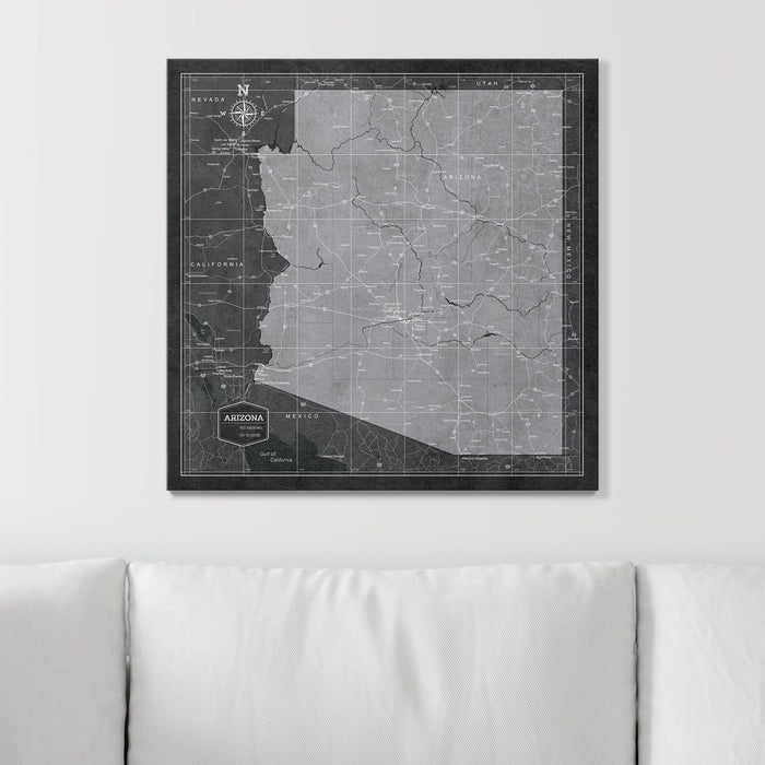 Push Pin Arizona Map (Pin Board) - Modern Slate CM Pin Board