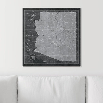 Push Pin Arizona Map (Pin Board) - Modern Slate CM Pin Board