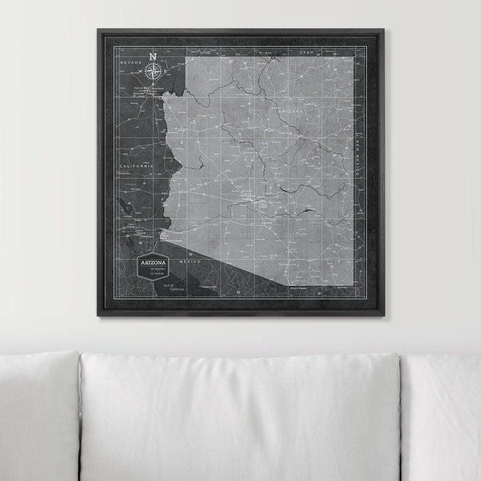 Push Pin Arizona Map (Pin Board) - Modern Slate CM Pin Board
