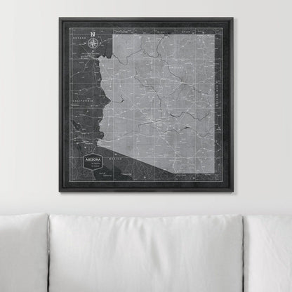 Push Pin Arizona Map (Pin Board) - Modern Slate CM Pin Board