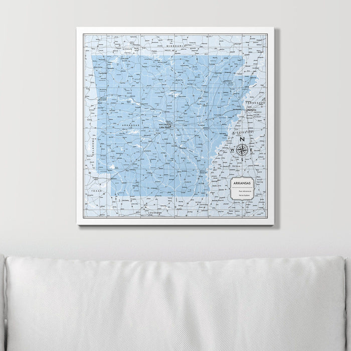 Push Pin Arkansas Map (Pin Board) - Light Blue Color Splash CM Pin Board