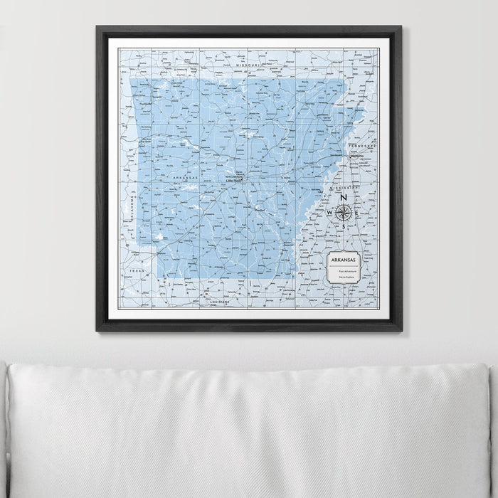 Push Pin Arkansas Map (Pin Board) - Light Blue Color Splash CM Pin Board
