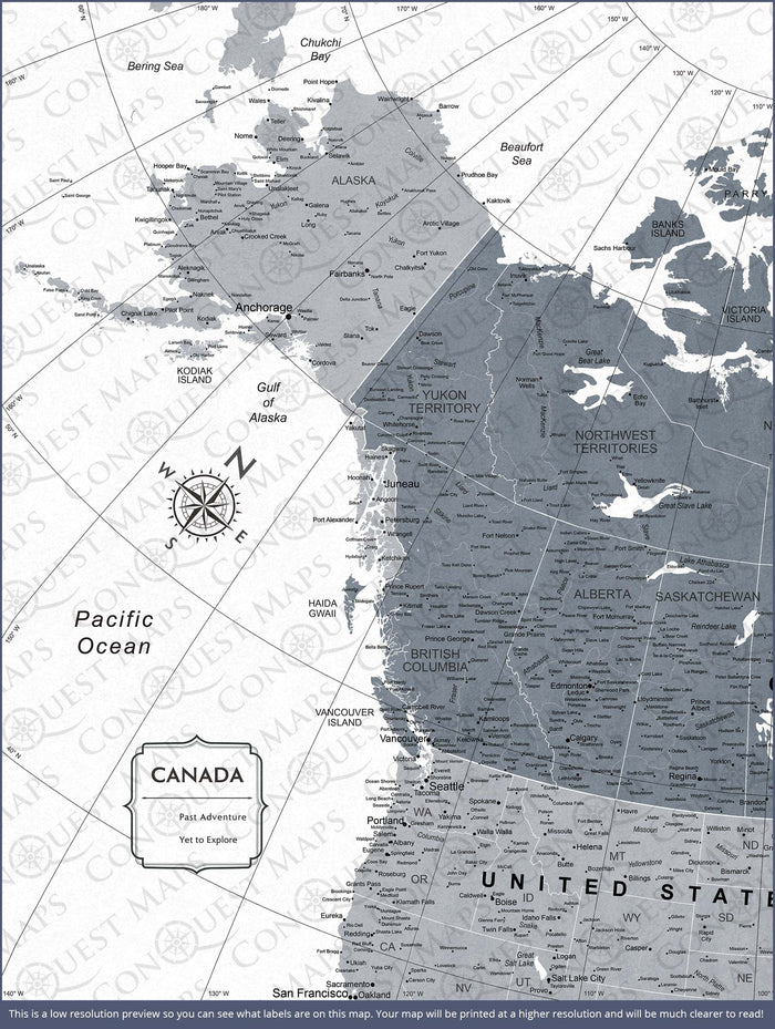 Push Pin Canada Map (Pin Board) - Dark Gray Color Splash CM Pin Board