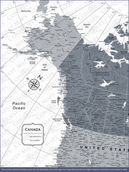 Push Pin Canada Map (Pin Board) - Dark Gray Color Splash CM Pin Board