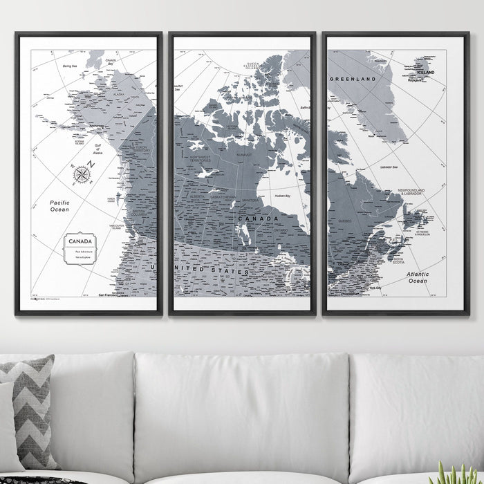 54" x 36" 3-Panel / Standard / Wood Grain Black