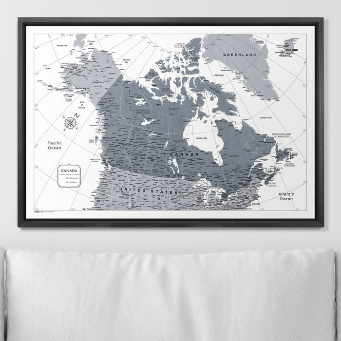 Push Pin Canada Map (Pin Board) - Dark Gray Color Splash CM Pin Board