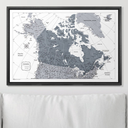 Push Pin Canada Map (Pin Board) - Dark Gray Color Splash CM Pin Board