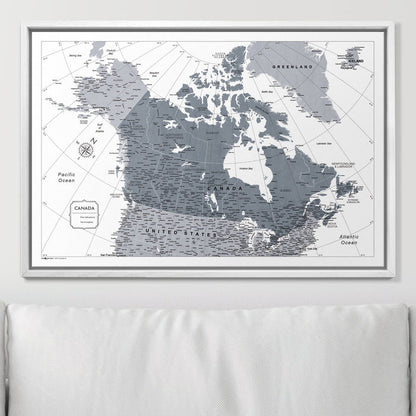 Push Pin Canada Map (Pin Board) - Dark Gray Color Splash CM Pin Board