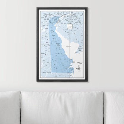 Push Pin Delaware Map (Pin Board) - Light Blue Color Splash CM Pin Board