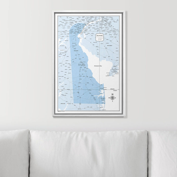 Push Pin Delaware Map (Pin Board) - Light Blue Color Splash CM Pin Board
