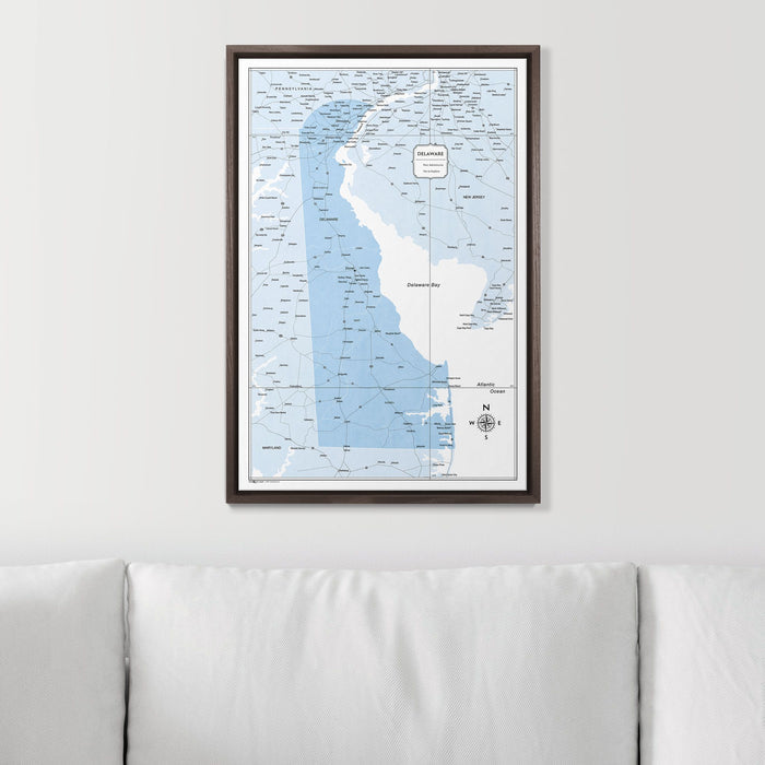 Push Pin Delaware Map (Pin Board) - Light Blue Color Splash CM Pin Board