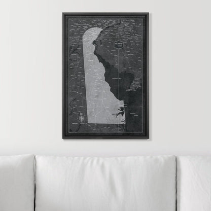 Push Pin Delaware Map (Pin Board) - Modern Slate CM Pin Board