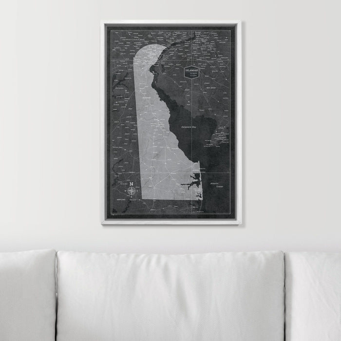 Push Pin Delaware Map (Pin Board) - Modern Slate CM Pin Board