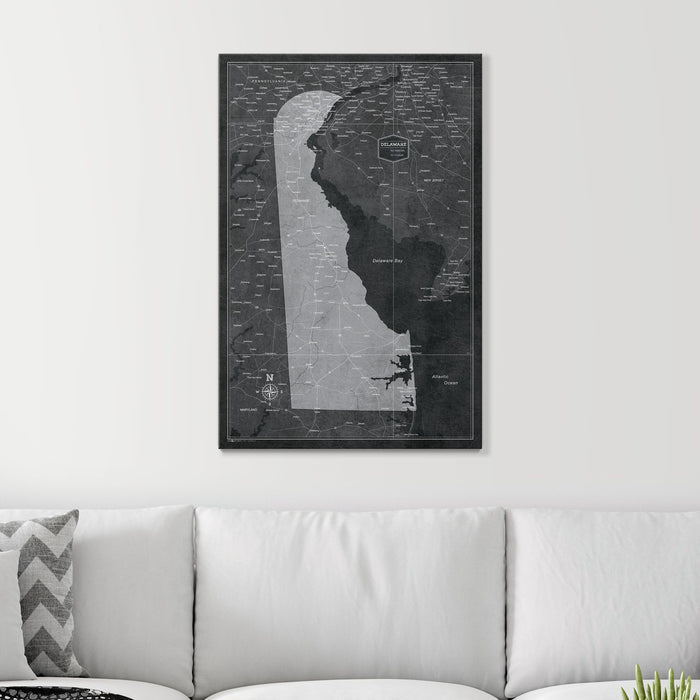 Push Pin Delaware Map (Pin Board) - Modern Slate CM Pin Board