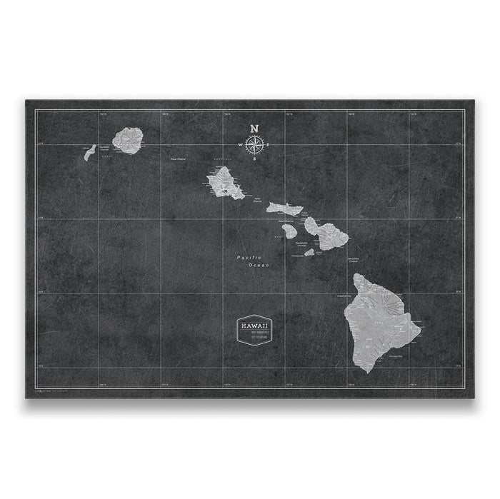 Push Pin Hawaii Map (Pin Board) - Modern Slate CM Pin Board