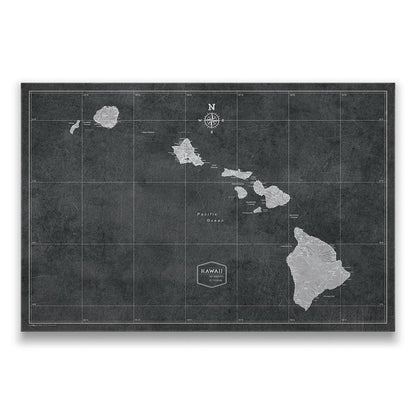 Push Pin Hawaii Map (Pin Board) - Modern Slate CM Pin Board