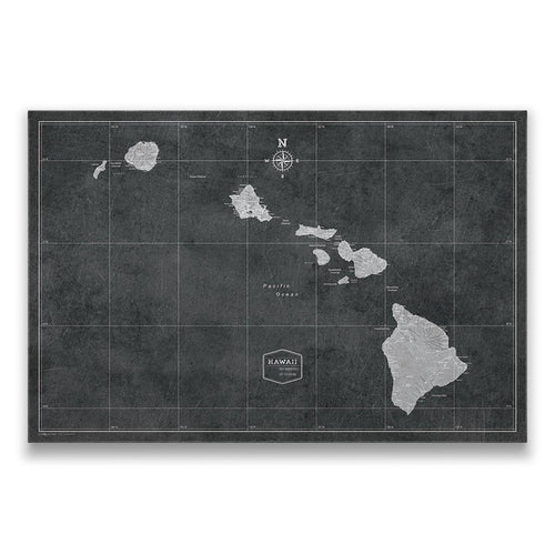 Push Pin Hawaii Map (Pin Board) - Modern Slate CM Pin Board