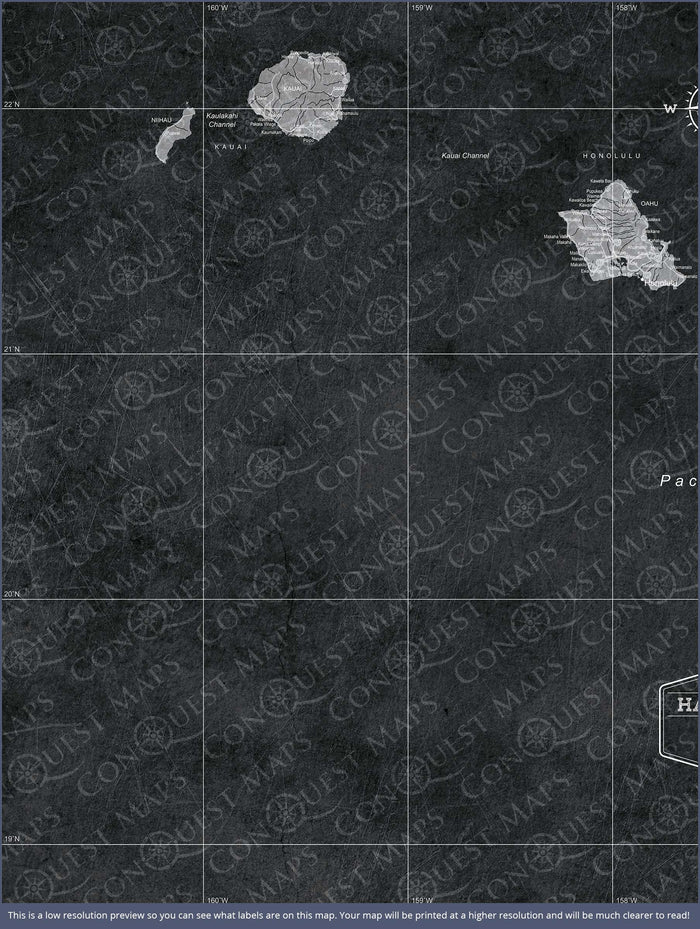 Push Pin Hawaii Map (Pin Board) - Modern Slate CM Pin Board