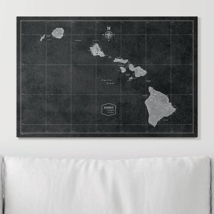 Push Pin Hawaii Map (Pin Board) - Modern Slate CM Pin Board