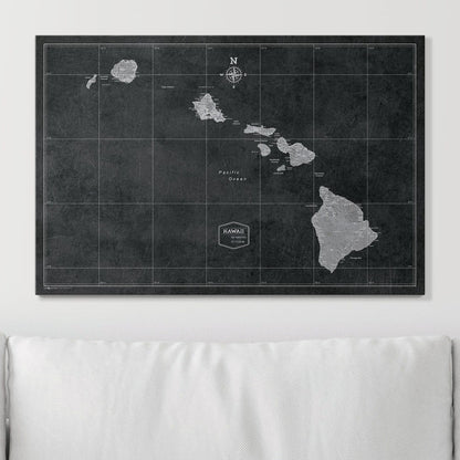 Push Pin Hawaii Map (Pin Board) - Modern Slate CM Pin Board