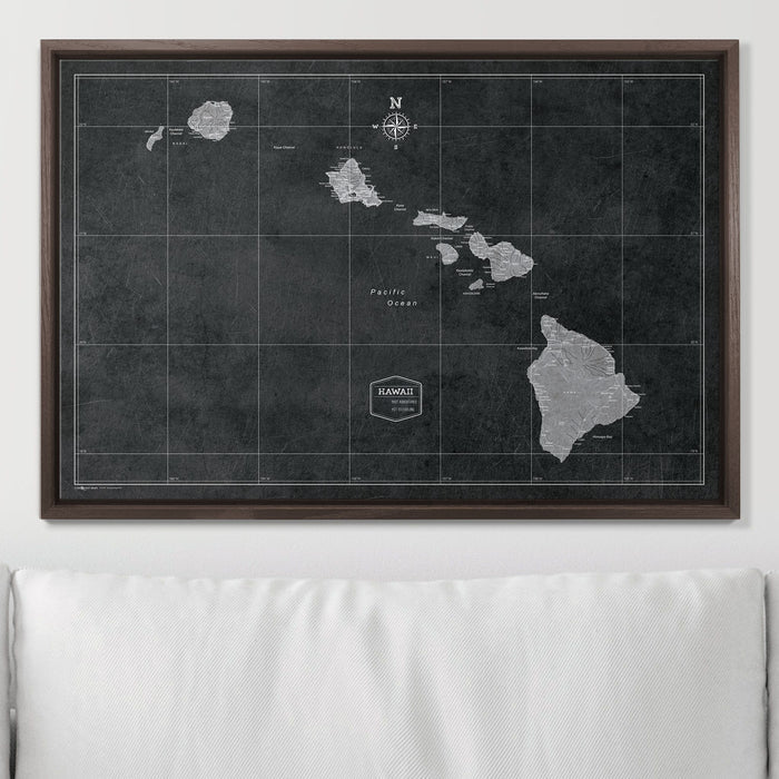 Push Pin Hawaii Map (Pin Board) - Modern Slate CM Pin Board