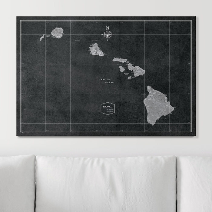 Push Pin Hawaii Map (Pin Board) - Modern Slate CM Pin Board