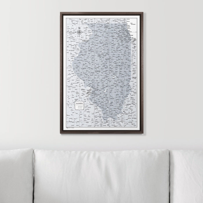 Push Pin Illinois Map (Pin Board) - Light Gray Color Splash CM Pin Board