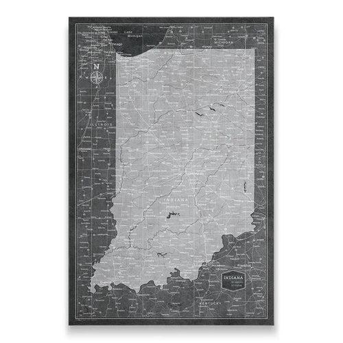 Push Pin Indiana Map (Pin Board) - Modern Slate CM Pin Board