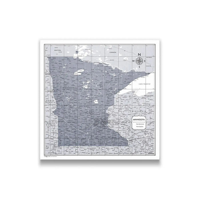 Push Pin Minnesota Map (Pin Board) - Dark Gray Color Splash CM Pin Board