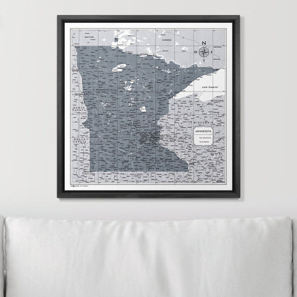 Push Pin Minnesota Map (Pin Board) - Dark Gray Color Splash CM Pin Board