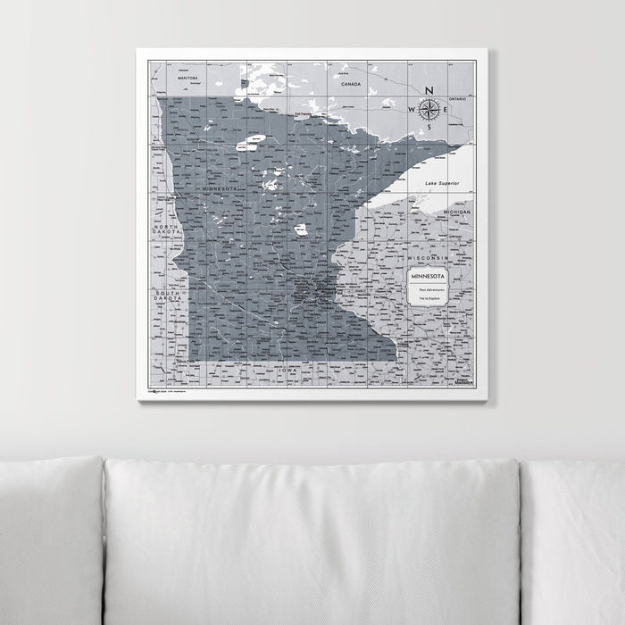 Push Pin Minnesota Map (Pin Board) - Dark Gray Color Splash CM Pin Board