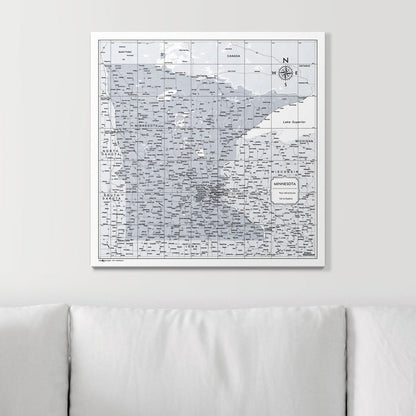 Push Pin Minnesota Map (Pin Board) - Light Gray Color Splash CM Pin Board