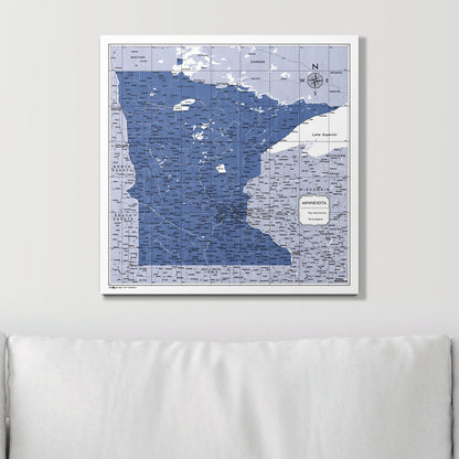 Push Pin Minnesota Map (Pin Board) - Navy Color Splash CM Pin Board