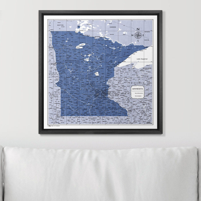 Push Pin Minnesota Map (Pin Board) - Navy Color Splash CM Pin Board