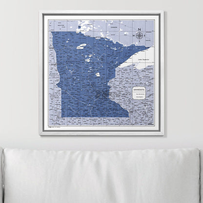 Push Pin Minnesota Map (Pin Board) - Navy Color Splash CM Pin Board