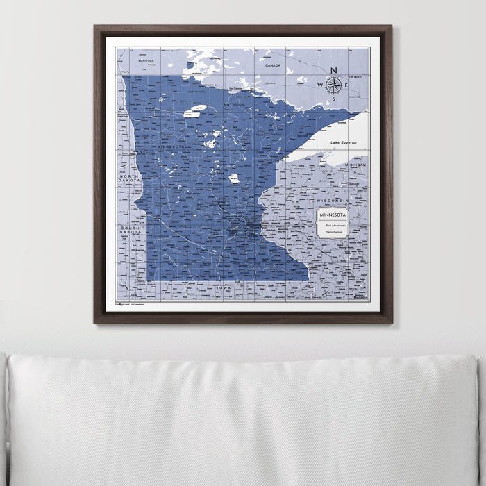 Push Pin Minnesota Map (Pin Board) - Navy Color Splash CM Pin Board