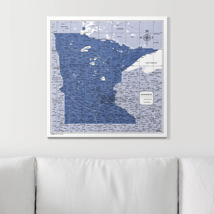Push Pin Minnesota Map (Pin Board) - Navy Color Splash CM Pin Board