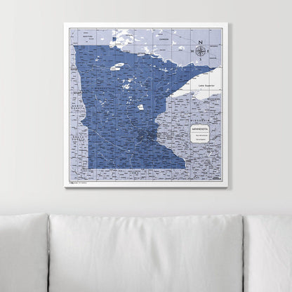 Push Pin Minnesota Map (Pin Board) - Navy Color Splash CM Pin Board