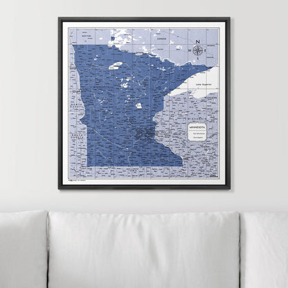 Push Pin Minnesota Map (Pin Board) - Navy Color Splash CM Pin Board