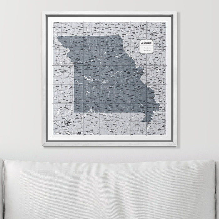 Push Pin Missouri Map (Pin Board) - Dark Gray Color Splash CM Pin Board