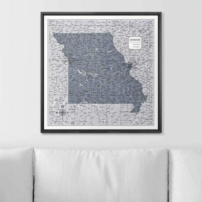 Push Pin Missouri Map (Pin Board) - Dark Gray Color Splash CM Pin Board