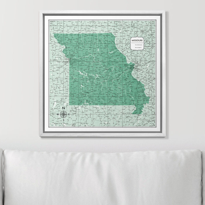 Push Pin Missouri Map (Pin Board) - Green Color Splash CM Pin Board