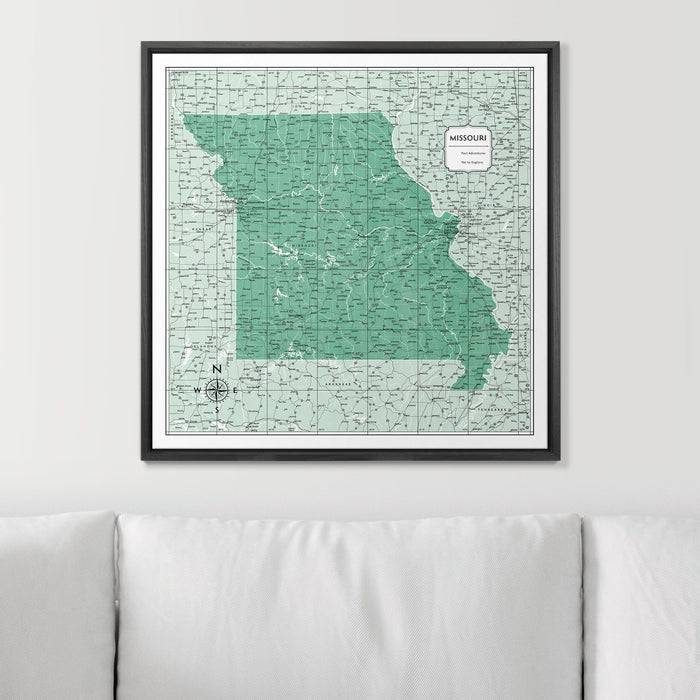 Push Pin Missouri Map (Pin Board) - Green Color Splash CM Pin Board