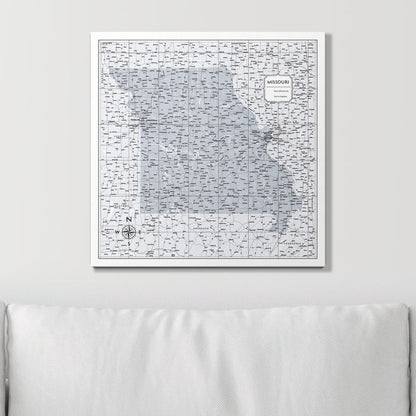 Push Pin Missouri Map (Pin Board) - Light Gray Color Splash CM Pin Board