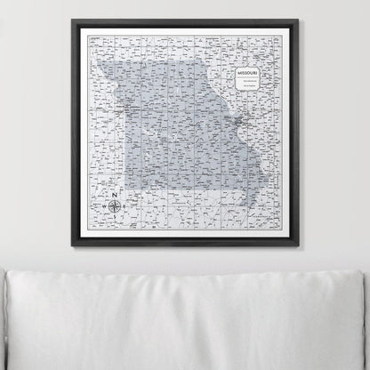 Push Pin Missouri Map (Pin Board) - Light Gray Color Splash CM Pin Board