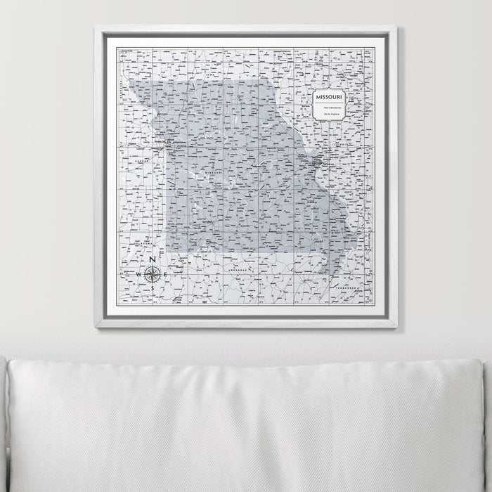 Push Pin Missouri Map (Pin Board) - Light Gray Color Splash CM Pin Board