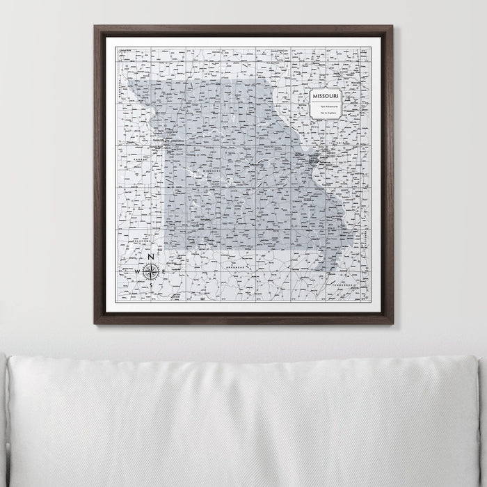 Push Pin Missouri Map (Pin Board) - Light Gray Color Splash CM Pin Board