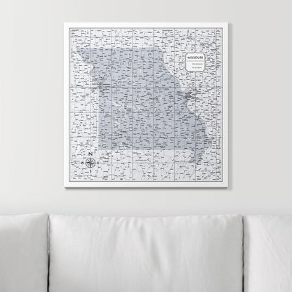 Push Pin Missouri Map (Pin Board) - Light Gray Color Splash CM Pin Board